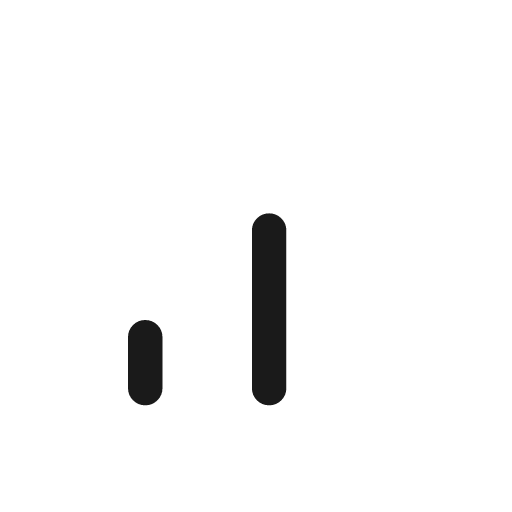 Signal cellular alt 2 bar rounded icon, rounded style, from Material Symbols Light