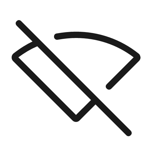 Signal wifi off outline rounded icon, rounded style, from Material Symbols Light
