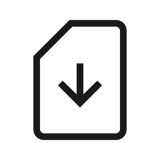 Sim card download outline icon, outline style, from Material Symbols Light