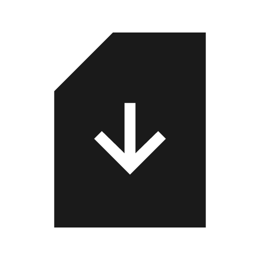 Sim card download sharp icon, sharp-cornered style, from Material Symbols Light