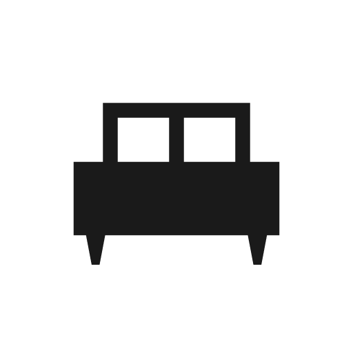 Single bed sharp icon, sharp-cornered style, from Material Symbols Light