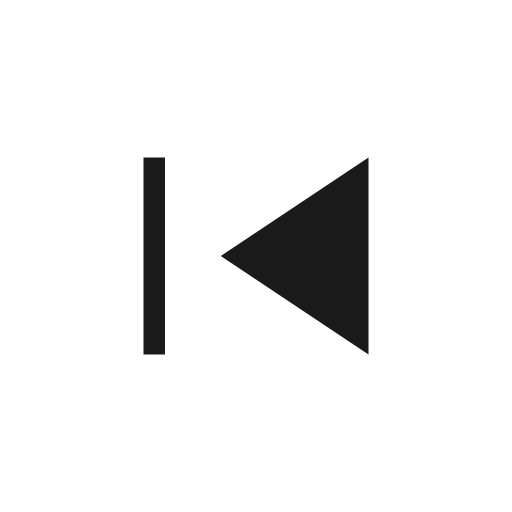Skip previous icon, solid style, from Material Symbols Light