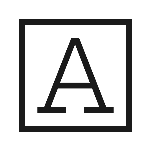 Slab serif outline sharp icon, sharp-cornered style, from Material Symbols Light
