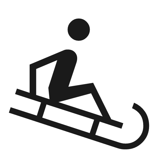 Sledding sharp icon, sharp-cornered style, from Material Symbols Light
