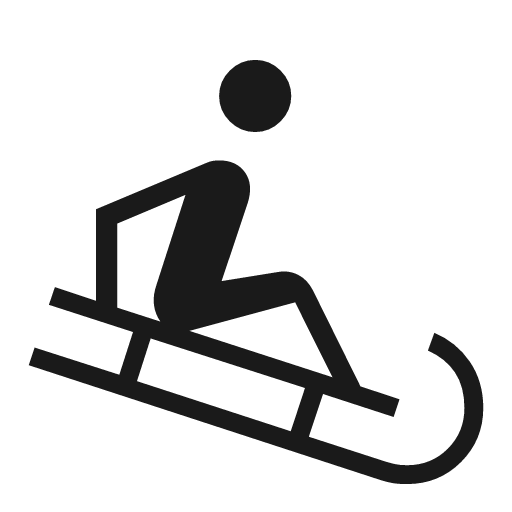 Sledding icon, solid style, from Material Symbols Light