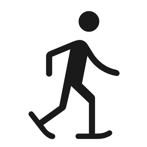 Snowshoeing rounded icon, rounded style, from Material Symbols Light