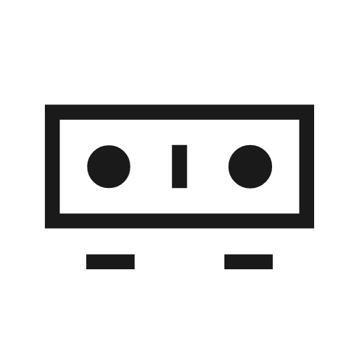Soundbar outline sharp icon, sharp-cornered style, from Material Symbols Light