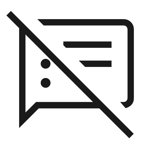 Speaker notes off outline icon, outline style, from Material Symbols Light