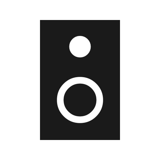 Speaker sharp icon, sharp-cornered style, from Material Symbols Light