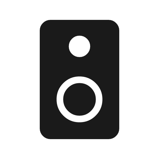 Speaker icon, solid style, from Material Symbols Light