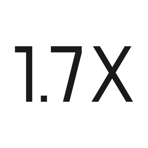 Speed 1 7x sharp icon, sharp-cornered style, from Material Symbols Light
