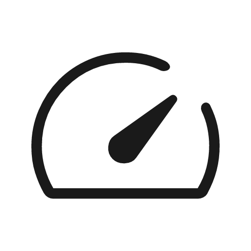 Speed outline rounded icon, rounded style, from Material Symbols Light