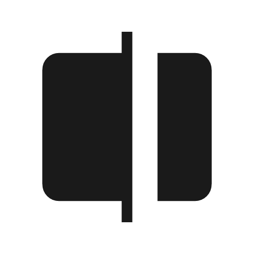 Split scene left icon, solid style, from Material Symbols Light