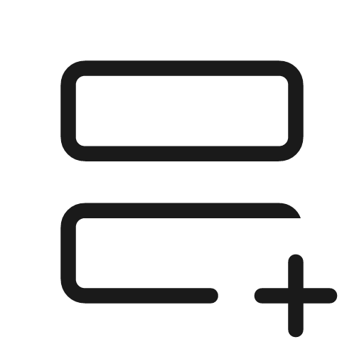 Splitscreen add outline rounded icon, rounded style, from Material Symbols Light