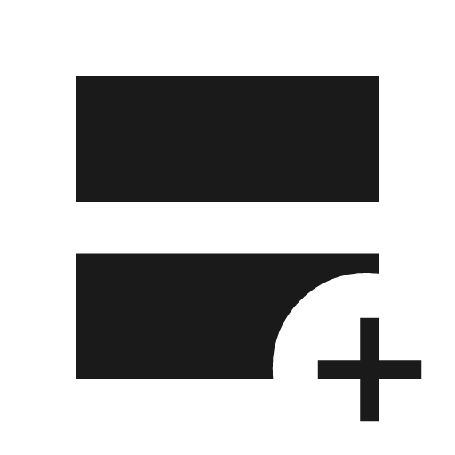 Splitscreen add sharp icon, sharp-cornered style, from Material Symbols Light