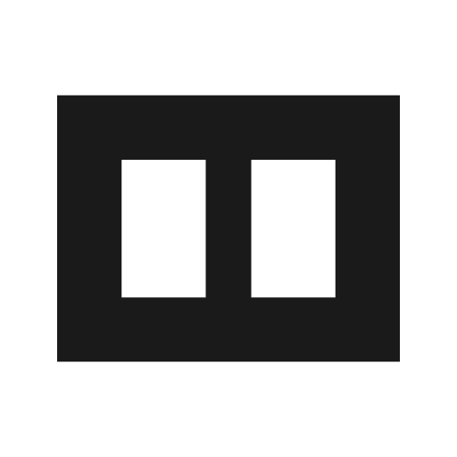 Splitscreen landscape sharp icon, sharp-cornered style, from Material Symbols Light