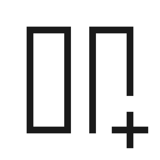 Splitscreen vertical add outline sharp icon, sharp-cornered style, from Material Symbols Light