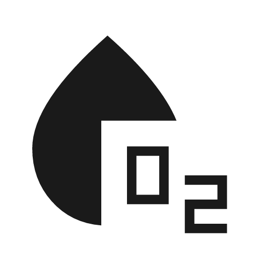 Spo2 sharp icon, sharp-cornered style, from Material Symbols Light