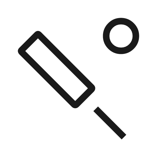 Sports cricket outline icon, outline style, from Material Symbols Light