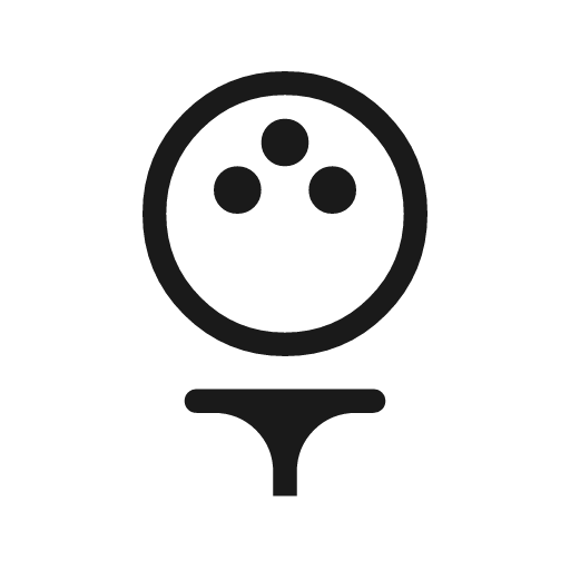 Sports golf outline rounded icon, rounded style, from Material Symbols Light