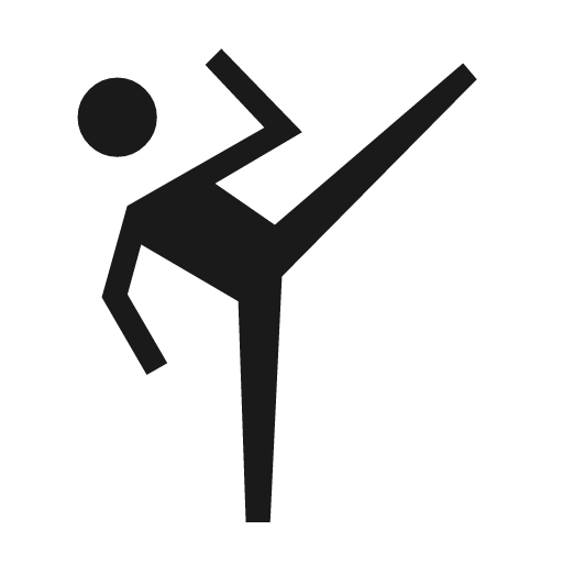 Sports martial arts icon, solid style, from Material Symbols Light