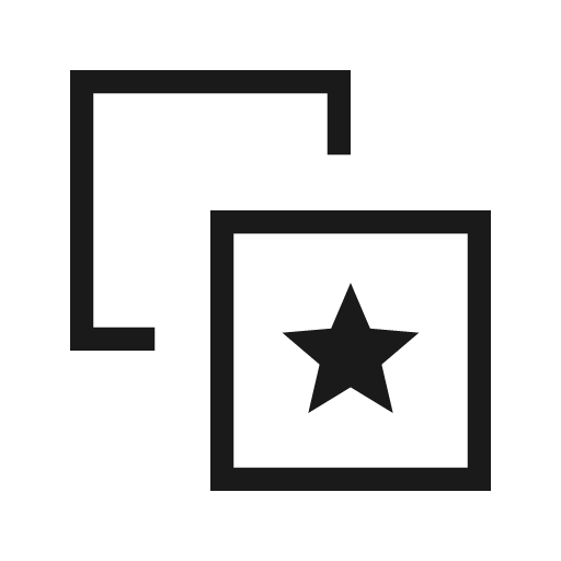 Stack star outline sharp icon, sharp-cornered style, from Material Symbols Light