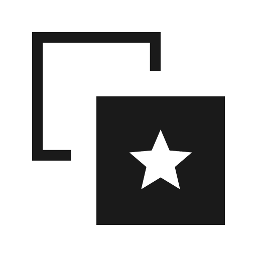 Stack star sharp icon, sharp-cornered style, from Material Symbols Light