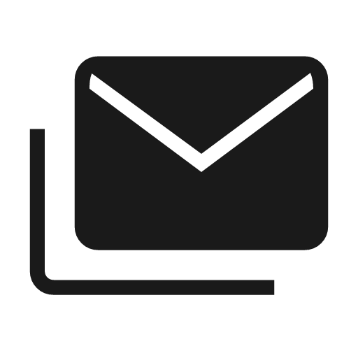 Stacked email icon, solid style, from Material Symbols Light