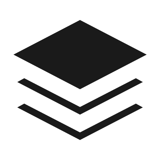 Stacks icon, solid style, from Material Symbols Light
