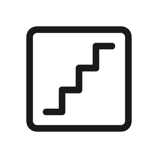Stairs outline rounded icon, rounded style, from Material Symbols Light