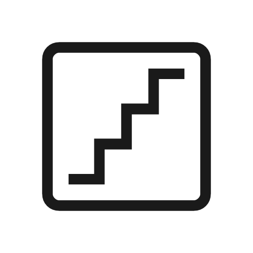 Stairs outline icon, outline style, from Material Symbols Light
