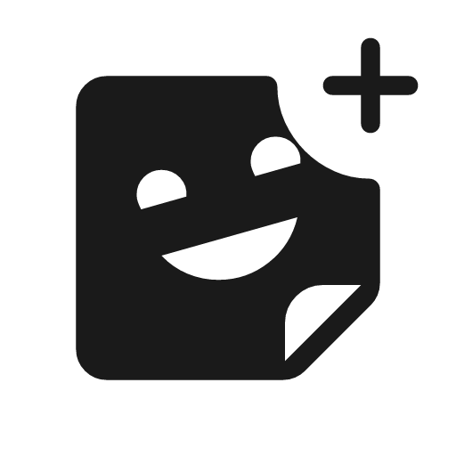Sticker add rounded icon, rounded style, from Material Symbols Light