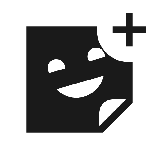 Sticker add sharp icon, sharp-cornered style, from Material Symbols Light