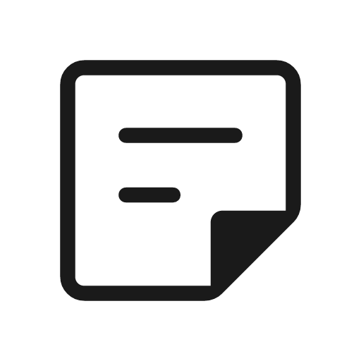 Sticky note 2 outline rounded icon, rounded style, from Material Symbols Light