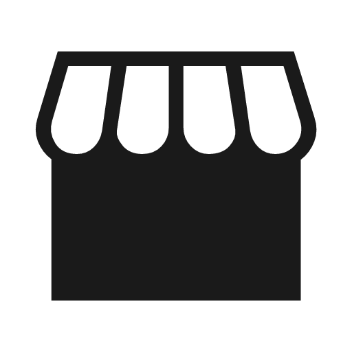 Storefront sharp icon, sharp-cornered style, from Material Symbols Light