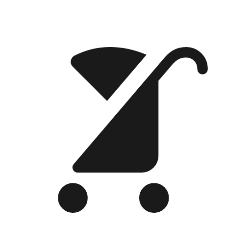Stroller rounded icon, rounded style, from Material Symbols Light