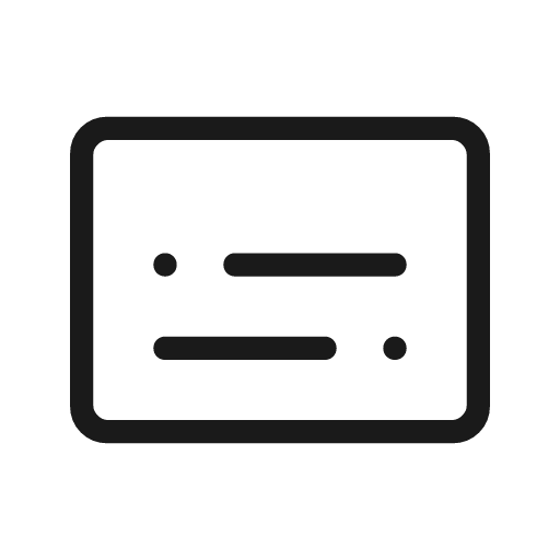 Subtitles outline rounded icon, rounded style, from Material Symbols Light