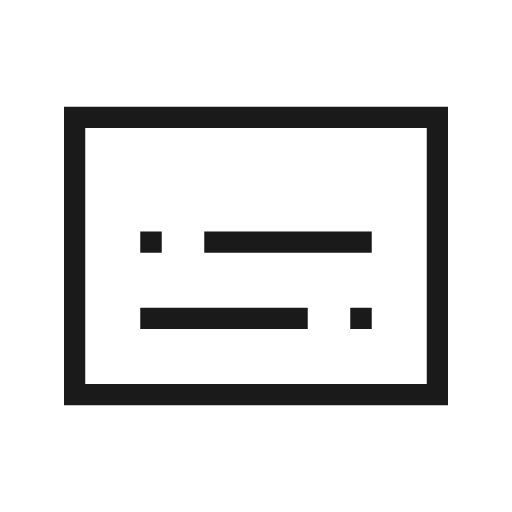 Subtitles outline sharp icon, sharp-cornered style, from Material Symbols Light