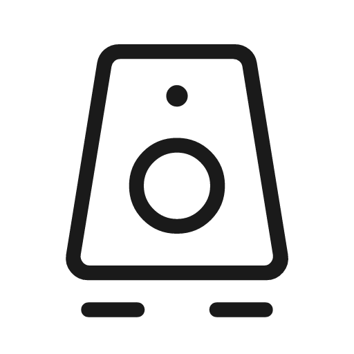 Subwoofer outline rounded icon, rounded style, from Material Symbols Light
