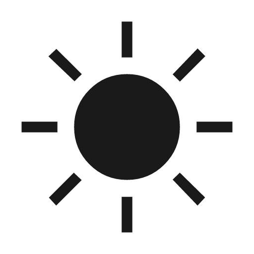 Sunny icon, solid style, from Material Symbols Light
