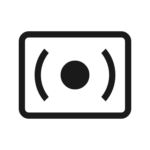 Surround sound outline icon, outline style, from Material Symbols Light