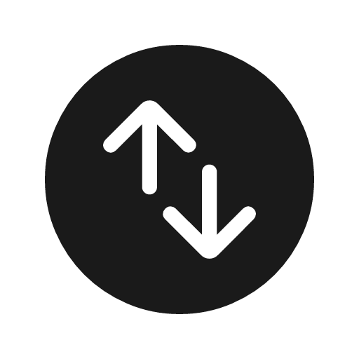 Swap vertical circle rounded icon, rounded style, from Material Symbols Light