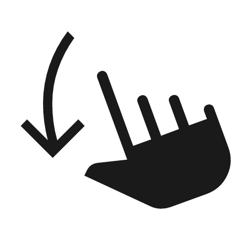 Swipe down icon, solid style, from Material Symbols Light