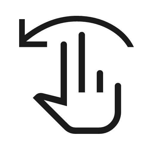 Swipe left 2 outline icon, outline style, from Material Symbols Light