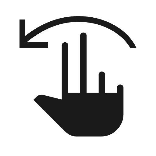 Swipe left 2 icon, solid style, from Material Symbols Light