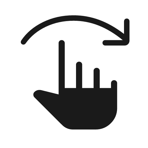 Swipe right 2 rounded icon, rounded style, from Material Symbols Light