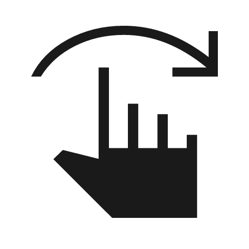 Swipe right sharp icon, sharp-cornered style, from Material Symbols Light