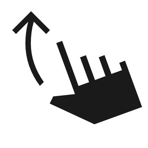 Swipe up sharp icon, sharp-cornered style, from Material Symbols Light