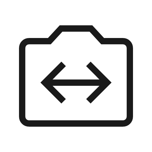Switch camera outline icon, outline style, from Material Symbols Light