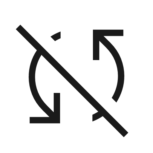 Sync disabled icon, solid style, from Material Symbols Light